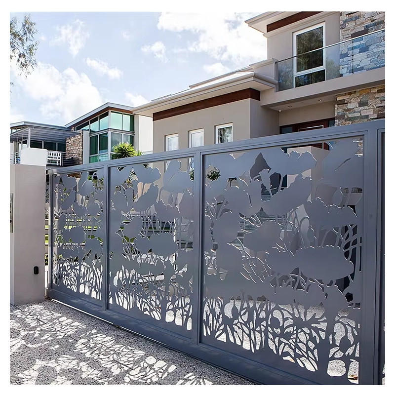 Laser Cut Leaf Pattern Garden Fence