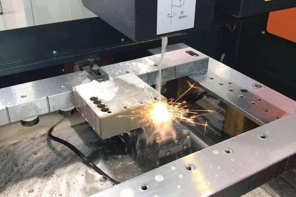 Wire-cut EDM is being cut