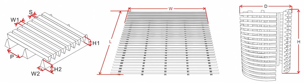 Wedge wire screen specifications