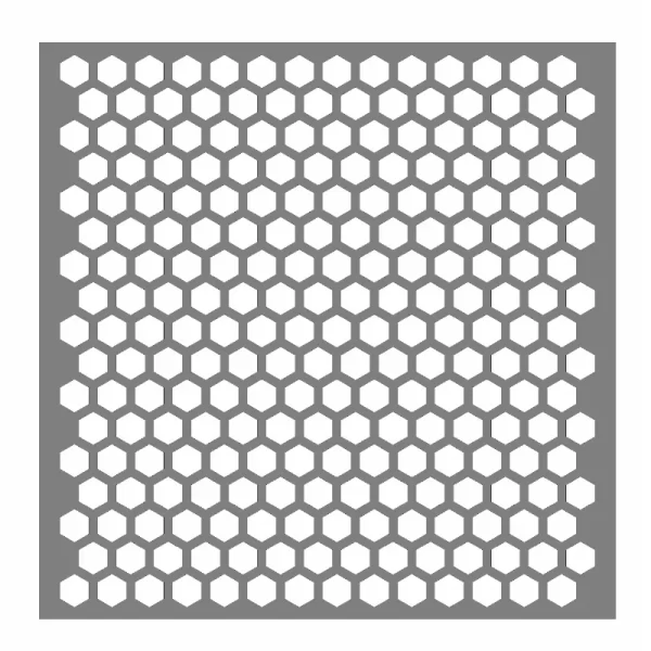 Hexagonal punched metal plate