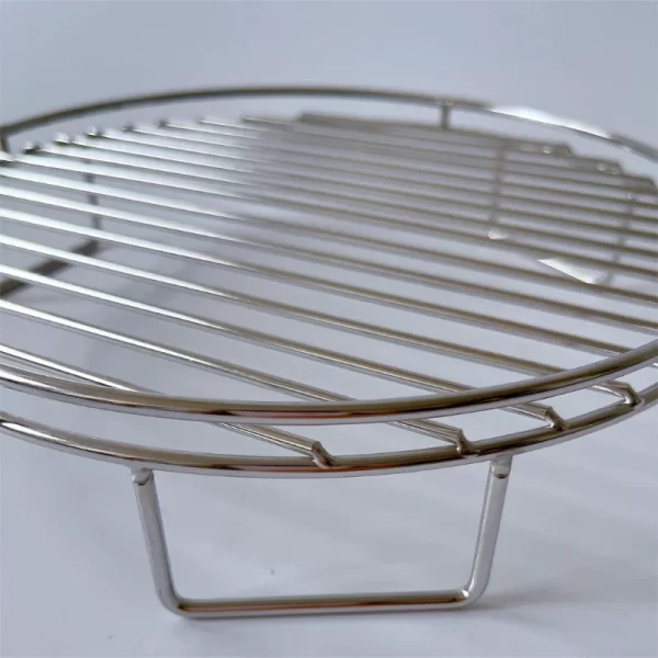 Round stainless steel wire food support rack with legs Item display rack